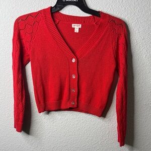 Cat & Jack Red Knit Cardigan VALENTINE PARTY MUST!